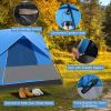 3-Person Camping Tent with Removable Floor Mat for Hiking & Travel