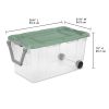 Extra Large Storage Bin, 160 Quart Wheeled Clear Plastic Storage Container with Handle, Pack of 2
