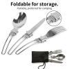 Foldable Outdoor Ultralight Stainless Steel Utensil Set
