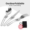 Foldable Outdoor Ultralight Stainless Steel Utensil Set