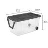 Extra Large Storage Bin, 160 Quart Wheeled Clear Plastic Storage Container with Handle, Pack of 3