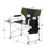 2-Piece Padded Folding Outdoor Chairs with Side Table & Storage – Lightweight, Green