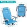 Short Oxford Cloth Beach Chair Blue