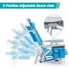 Short Oxford Cloth Beach Chair Blue
