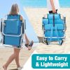 Short Oxford Cloth Beach Chair Blue