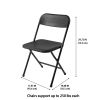 2 Pack Resin Folding Chair, Black