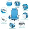 Short Oxford Cloth Beach Chair Blue