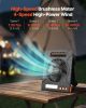 10,000mAh Solar Rechargeable Camping Fan & LED Lantern – 7" Portable Cordless Fan with Flashlight & Power Bank