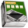 16x20ft Heavy Duty Poly Tarp/ Silver + Black