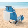 Short Oxford Cloth Beach Chair Blue