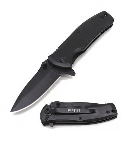 3.5" Closed Stainless Steel Spring Assisted Folding Knife - 2 Color Selection (Color: Black)