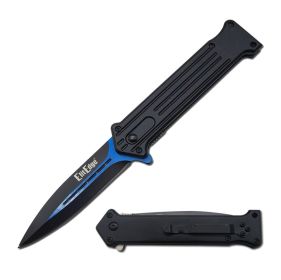 4.5" Closed Two Tone Blade Joker Spring Assisted Knife - 3 Color Selection (Color: Blue)