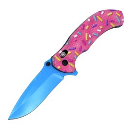 4.75" Closed Spring Assisted Axis Lock Folding Knife - 2 Color Selection (Color: Pink)