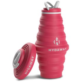 HYDAWAY Collapsible Watet Bottle (Color: Bottle Raspberry, Size: 225oz)