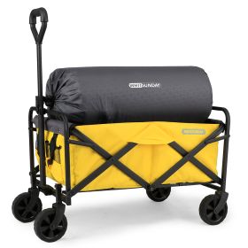 Whitsunday Collapsible Folding Wagon Garden 5“ Solid Rubber Wheels (Color: Yellow)