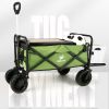 Whitsunday Folding Outdoor Wagon Cart 8“ Fat Wheel with Brake and Tailgate
