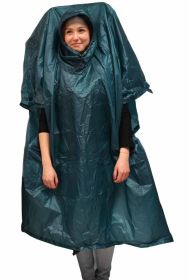 Ultralite Poncho + Shelter – Lightweight Waterproof Poncho/Tarp, Made in USA (Color: Green)