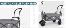 Whitsunday Folding Wagon 8" Heavy Duty Wheels with Push Bar (Standard Size PLUS)