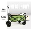 Whitsunday Folding Outdoor Wagon Cart 8“ Fat Wheel with Brake and Tailgate