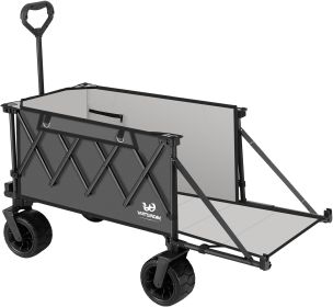 Whitsunday Moko Collapsible Wagon with Tailgate and All-Terrain Wheels (Color: Grey)