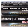 Ultralast UL1865-34-1P 18650 Rechargeable Li-Ion Battery – 3.7V 3,400mAh (Available in 1 Pack & 2 Pack)