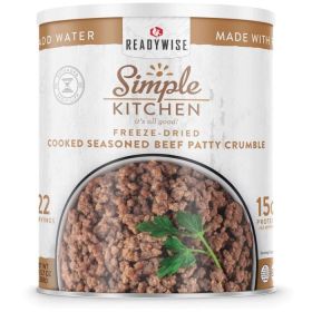READYWISE SIMPLE KITCHEN FD SEASONED BEEF PATTY CRUMBLES - 22 SERVING CAN (Meal: As Per Picture)