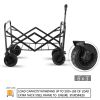 Whitsunday Folding Wagon – 8″ Heavy-Duty Wheels with Push Bar (Standard Size PLUS)