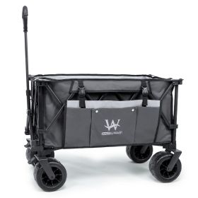 Whitsunday Moko Compact Plus Folding Wagon Cart with Fat Wheels (Color: Grey)