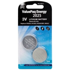 Dantona VAL-2025 ValuePaq Energy CR2025 3V Lithium Coin Cell Batteries – Available in 2 Pack & 5 Pack (Pack: 2)
