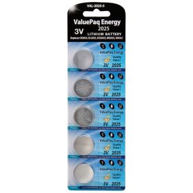 Dantona VAL-2025 ValuePaq Energy CR2025 3V Lithium Coin Cell Batteries – Available in 2 Pack & 5 Pack (Pack: 5)