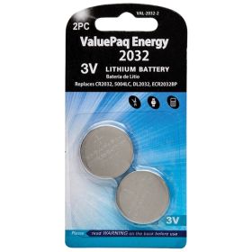 Dantona VAL-2032 ValuePaq Energy CR2032 3V Lithium Coin Cell Batteries – Available in 2 Pack & 5 Pack (Pack: 2)