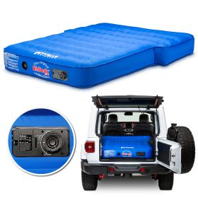 Rear Seats Down Air Mattress with Built-in Rechargeable Battery Air Pump (Color: Blue, Size: Jeep, SUV & Crossover)