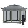 Outdoor Patio Pop Up Canopy Gazebo Shelter with Zipper Netting, Carry Bag
