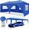 10'x20' EZ Pop Up Canopy with 6 Removable Sidewalls, Carry Bag & Weight Bags