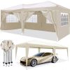 10'x20' EZ Pop Up Canopy with 6 Removable Sidewalls, Carry Bag & Weight Bags