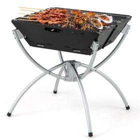 3-in-1 Camping Campfire Grill (Color: Silver)