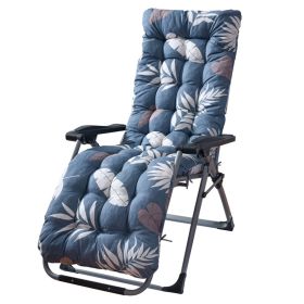 67" x 22" Chaise Lounger Cushion - Recliner & Rocking Chair Pad (Color: Blue_GreyLeaf)