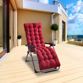 71" x 22" Plus Chaise Lounger Cushion - Outdoor Patio Recliner Pad (Color: Red)