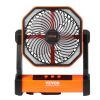 VEVOR Portable Rechargeable Fan with LED Lantern – 4 Speeds, Auto Swivel, Timer & USB for Travel, Home & Camping