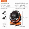 VEVOR Portable Rechargeable Fan with LED Lantern – 4 Speeds, Auto Swivel, Timer & USB for Travel, Home & Camping