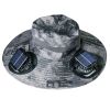 Outdoor Wide Brim Sun Hat with 2 Solar Rechargeable Fans – UPF50+, 3 Speeds, Breathable Waterproof Mesh for Hiking & Camping