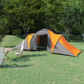 Camping Tent 6 Persons (Color: Gray & Orange)