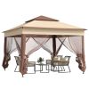 Outdoor Patio Pop Up Canopy Gazebo Shelter with Zipper Netting, Carry Bag
