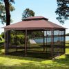 13' x 10' Patio Gazebo Canopy - Double Roof with Mosquito Netting