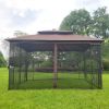 13' x 10' Patio Gazebo Canopy - Double Roof with Mosquito Netting