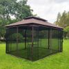 13' x 10' Patio Gazebo Canopy - Double Roof with Mosquito Netting