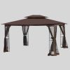 13' x 10' Patio Gazebo Canopy - Double Roof with Mosquito Netting