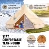 VEVOR Canvas Bell Tent, Waterproof with Stove Jack & Detachable Wall
