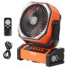 VEVOR Portable Rechargeable Fan with LED Lantern – 4 Speeds, Auto Swivel, Timer & USB for Travel, Home & Camping