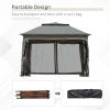 Outdoor Patio Pop Up Canopy Gazebo Shelter with Zipper Netting, Carry Bag